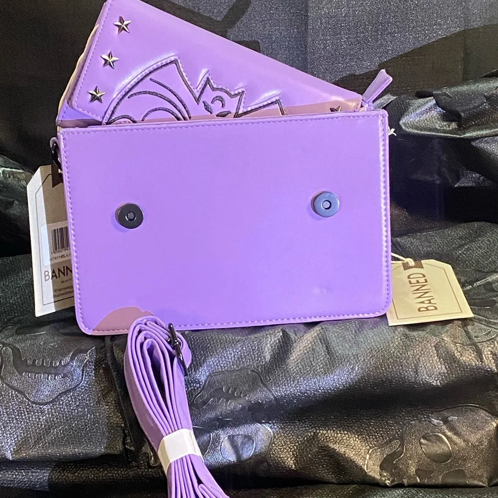 Purple Bat Design Women Bag Set - Picture 2 of 9